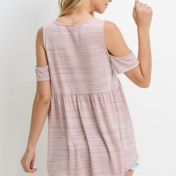 Mauve Cut Out Baby Doll Top - Picture 3 of 6